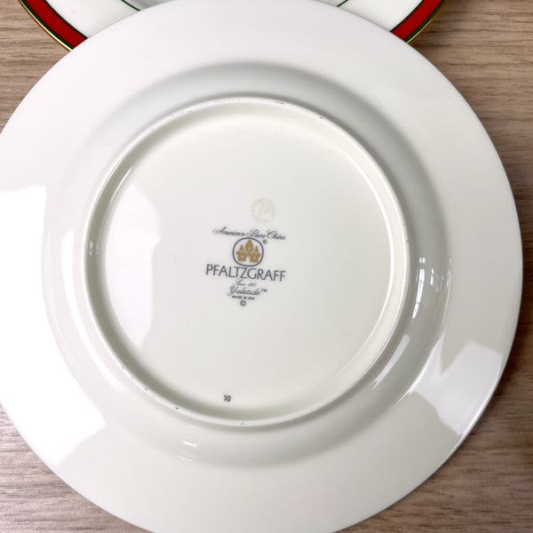 Pfaltzgraff Yuletide bone china dessert/bread plates set of 4 - 1990s vintage - NextStage Vintage
