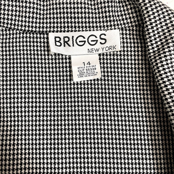 Briggs NY unstructured houndstooth jacket - size 14 - NextStage Vintage