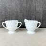 Anchor Hocking milk glass bubble cream and sugar - vintage glassware - NextStage Vintage