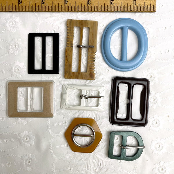 Vintage plastic and metal buckles - vintage dressmaking notions - NextStage Vintage