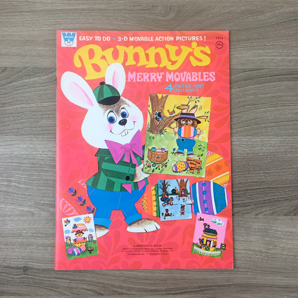 Whitman Bunny's Merry Moveables press-out book - 1970s vintage Easter kit - NextStage Vintage