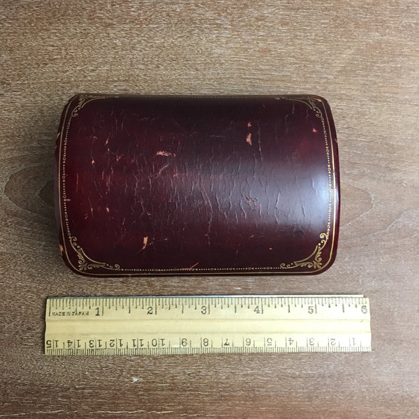 Early 20th century domed burgundy leather presentation box - NextStage Vintage
