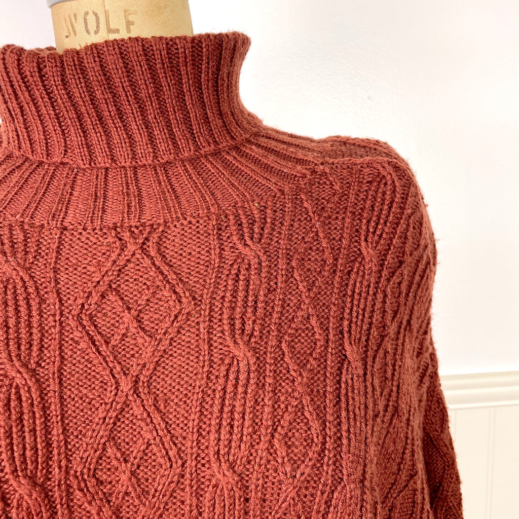 1980s Calvin Klein oversized cable knit wool sweater - size medium