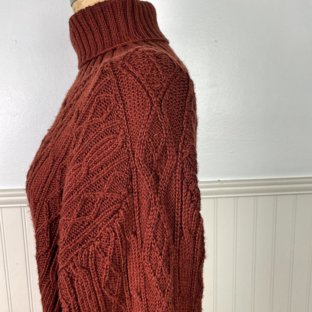 1980s Calvin Klein oversized cable knit wool sweater - size medium