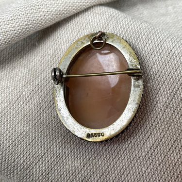 Sterling and shell cameo - 1940s vintage - NextStage Vintage