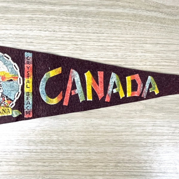 SS Canadiana - Crystal Beach - Canada felt pennant - 1950s vintage - NextStage Vintage