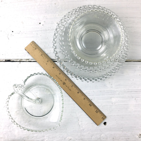 Imperial Candlewick beaded edge glass plates and serving pieces - 8 pieces - NextStage Vintage