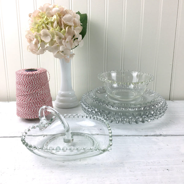 Imperial Candlewick beaded edge glass plates and serving pieces - 8 pieces - NextStage Vintage