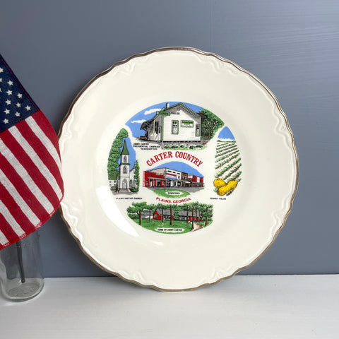 Carter Country - Plains, Georgia - political souvenir plate - 1970s vintage - NextStage Vintage
