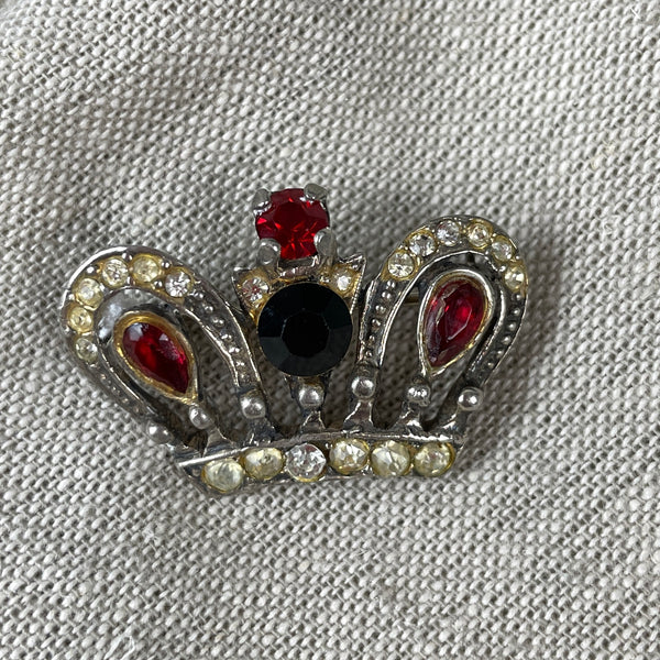 Castlecliff sterling crown pin pair - 1950s vintage - NextStage Vintage