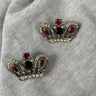 Castlecliff sterling crown pin pair - 1950s vintage - NextStage Vintage