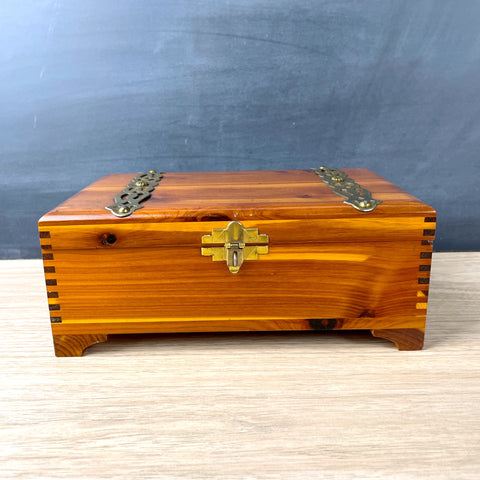Cedar jewelry box - 1960s vintage storage - NextStage Vintage