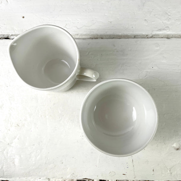 Corning Centura white cream and open sugar - vintage tableware - NextStage Vintage