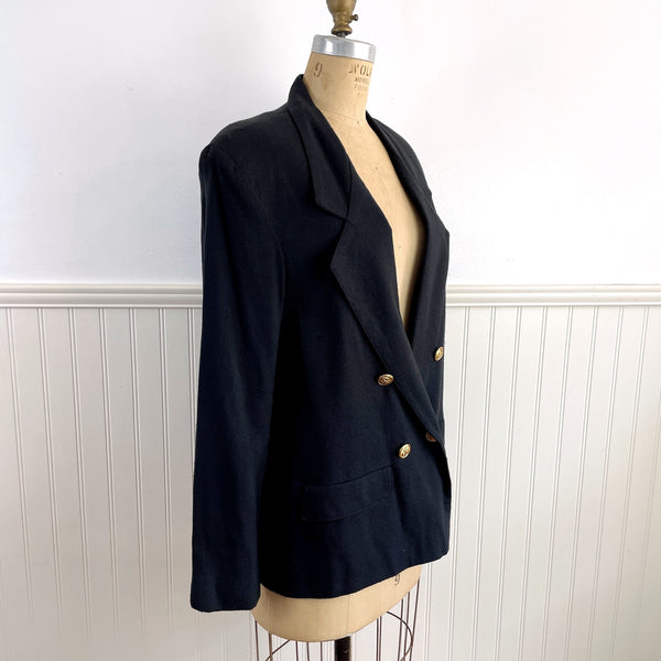 Chad Stevens black double breasted blazer - 1980s vintage - size medium - NextStage Vintage