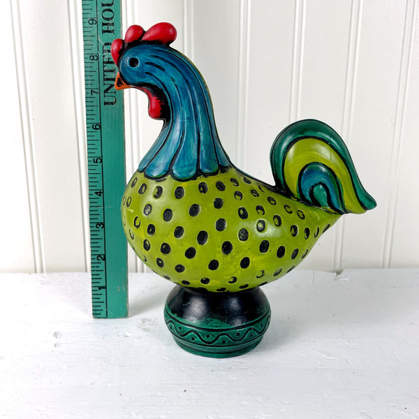 Norleans rooster figurine - 1960s painted bisque decor - NextStage Vintage
