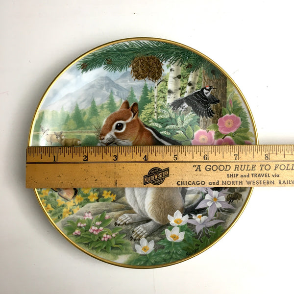Chipmunk decorative plate -  Woodland Creatures Plate Collection - 1980s vintage - NextStage Vintage