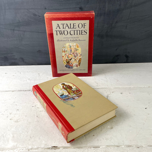 A Tale of Two Cities by Charles Dickens - Illustrated Junior Library - 1948 hardcover with slipcase - NextStage Vintage