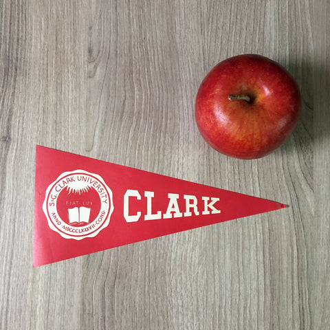 Clark University pennant baggage sticker - vintage college ephemera - NextStage Vintage