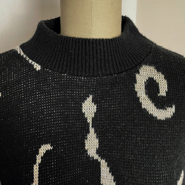 80s geometric pattern oversized sweater - size large - NextStage Vintage