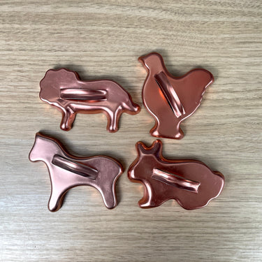 Anodized copper critter cookie cutters  - vintage aluminum baking fun - NextStage Vintage