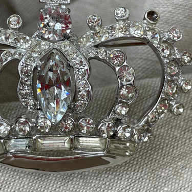 Rare Coro large sterling crown brooch - vintage costume jewelry - NextStage Vintage