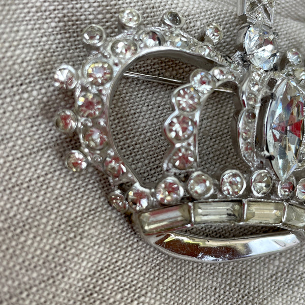 Rare Coro large sterling crown brooch - vintage costume jewelry - NextStage Vintage