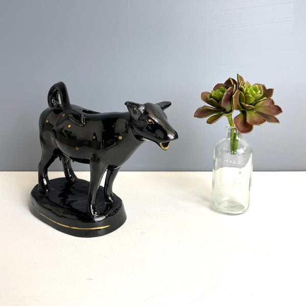 Jackfield-style pottery laughing cow creamer - late 1800s vintage - NextStage Vintage