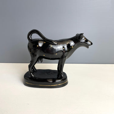 Jackfield-style pottery laughing cow creamer - late 1800s vintage - NextStage Vintage