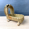 Wood splint miniature doll cradle - vintage basketry - NextStage Vintage
