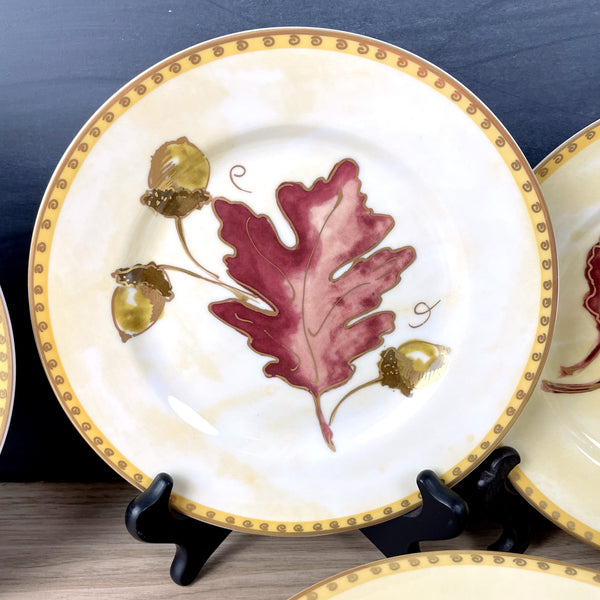 Crate and Barrel autumn leaves plates 8.25" - set of 8 - NextStage Vintage
