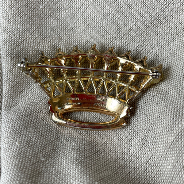 Rare Large Trifari Royal Crown sterling brooch #140779 - 1940s - NextStage Vintage