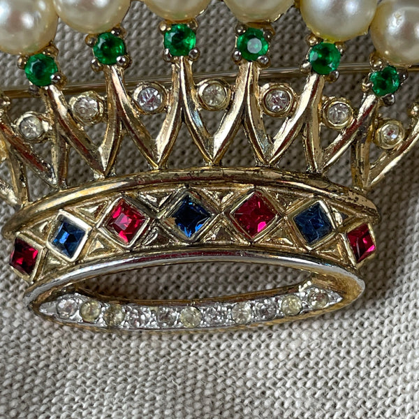 Rare Large Trifari Royal Crown sterling brooch #140779 - 1940s - NextStage Vintage