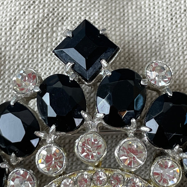 Crown crystal brooch / pendant by Joseph Wiesner - vintage costume jewelry - NextStage Vintage