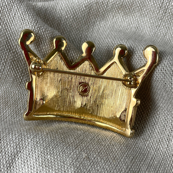 Swarovski crystal king's crown brooch - NextStage Vintage