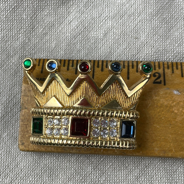 Swarovski crystal king's crown brooch - NextStage Vintage