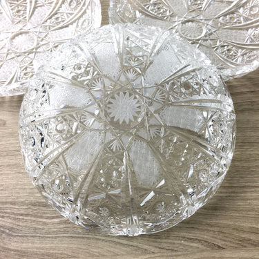 Cut crystal side bowls - set of 6 - European cut crystal tableware - NextStage Vintage