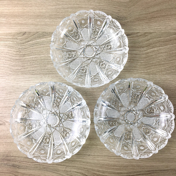 Cut crystal side bowls - set of 6 - European cut crystal tableware - NextStage Vintage