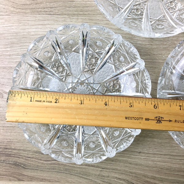 Cut crystal side bowls - set of 6 - European cut crystal tableware - NextStage Vintage