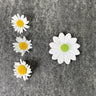 Vinyl flower brooch with button center - 1960s vintage - NextStage Vintage