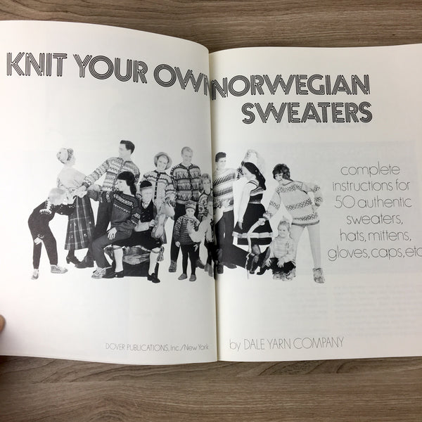 Knit your own Norwegian Sweaters - Dale Yarn Co. - 1974 vintage - Dover Publications - NextStage Vintage