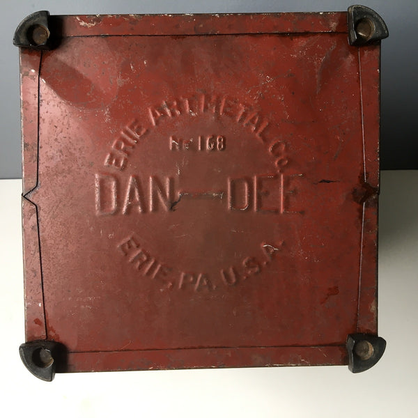 Erie Art Metal Co. Dan Dee No. 168 - antique metal wastebasket - NextStage Vintage
