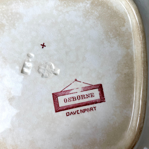 Davenport Pottery Osborne aesthetic movement transferware cake plate - 1800s antique - NextStage Vintage