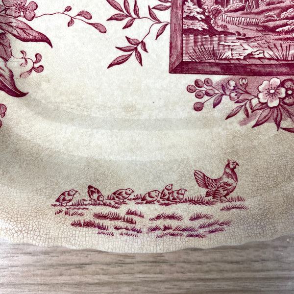 Davenport Pottery Osborne aesthetic movement transferware cake plate - 1800s antique - NextStage Vintage