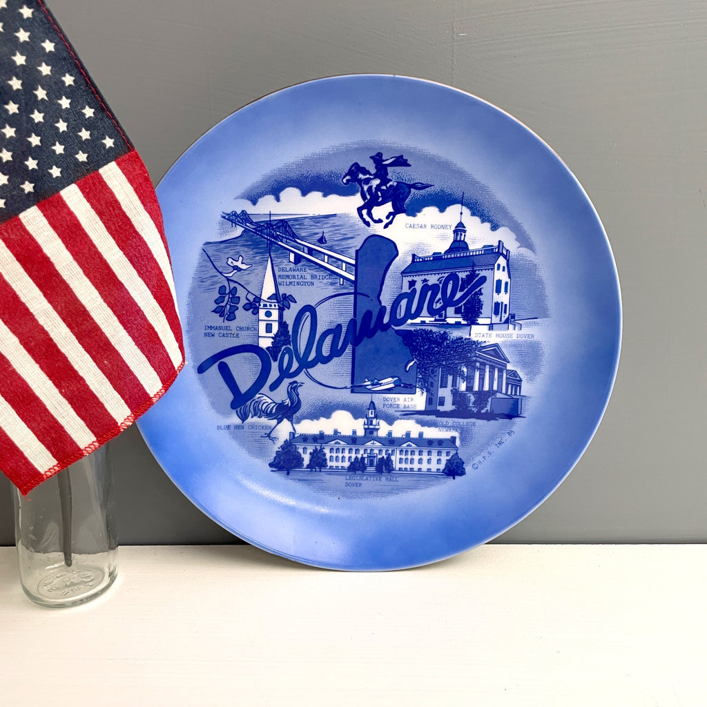 Delaware souvenir state plate - 1980s vintage - NextStage Vintage