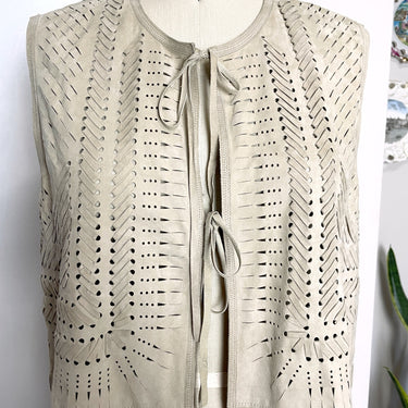 Elie Tahari lamb suede fringed vest - size M - NextStage Vintage