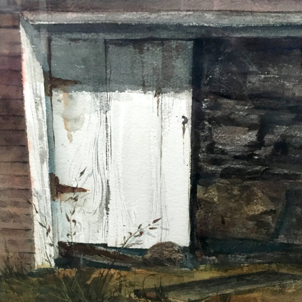 Door in the Wall - Marley Watton watercolor painting - 1970s art - NextStage Vintage