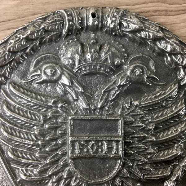 Austrian Doppeladler double-headed eagle plaque - Zinn Pewter - NextStage Vintage