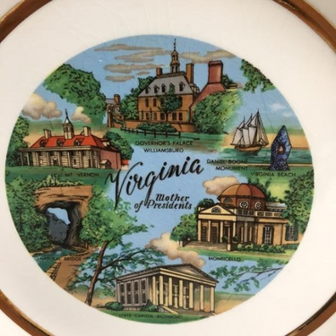 Virginia Mother of Presidents souvenir state plate - vintage travel souvenir - NextStage Vintage