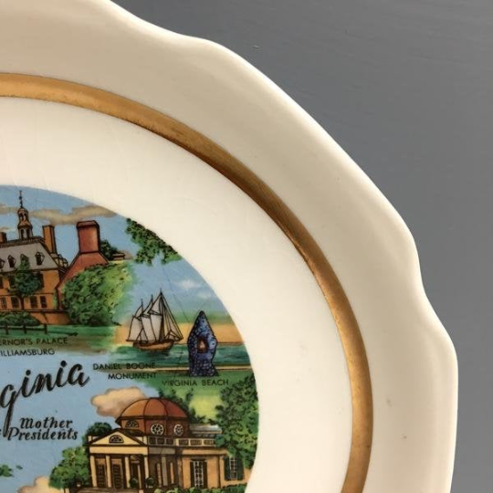 Virginia Mother of Presidents souvenir state plate - vintage travel souvenir - NextStage Vintage