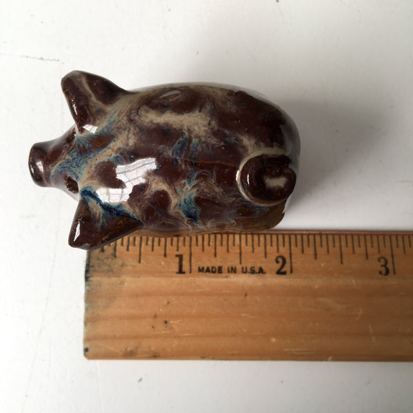 Drip glaze pig figure - vintage studio art pottery animal - NextStage Vintage